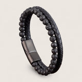 The Forge Duo - Leather Gemstone Bracelet