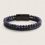 The Forge Duo - Leather Gemstone Bracelet