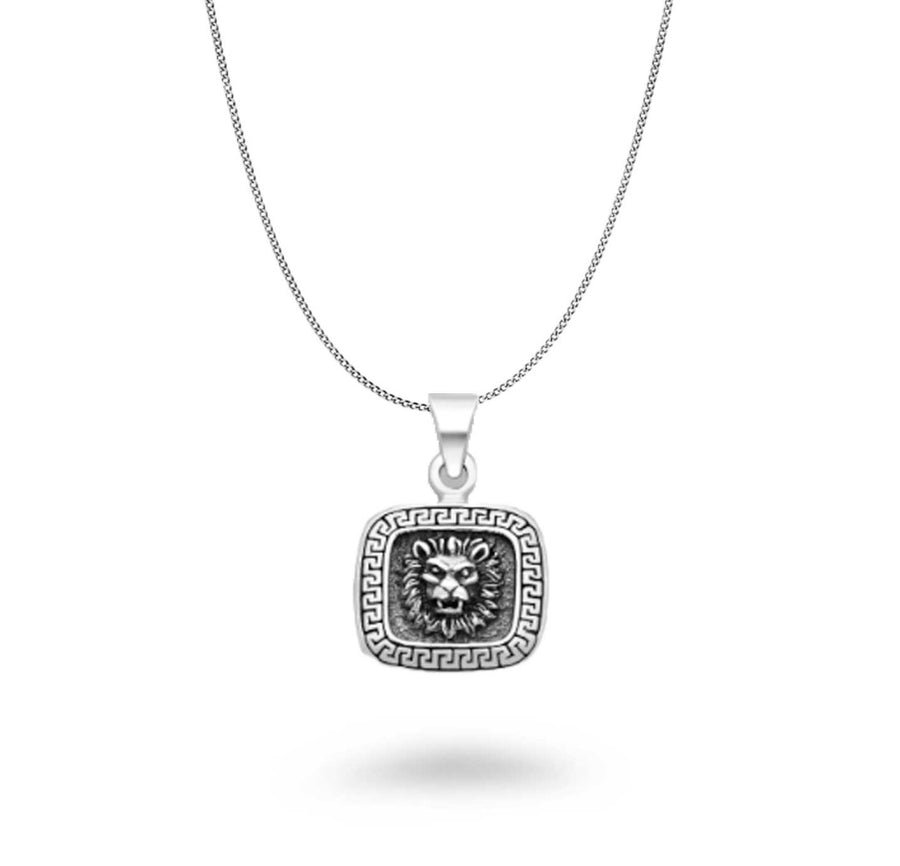 Square Lion Face Necklace