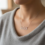 Mountain with Mama Bear and Kids Necklace