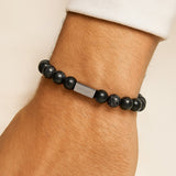 The Obsidian Vein – Black Turquoise Bracelet