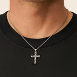 Criss-cross Bling Cross Necklace