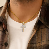 The Luminous Cross – Steel CZ Necklace