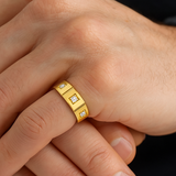 The Vault – 8mm Geometric CZ Stainless Steel Ring