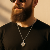 The Hearthfire Pendant – Steel Flame Necklace