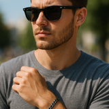 The Anvil Link – 4.6 mm Oxidized Steel Curb Bracelet