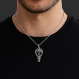 The Echoed Flight – Raven Skull Necklace