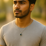 The Nexus – Minimalist Black Inlay Pendant Necklace