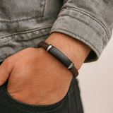 The Striker – Leather & Steel Bracelet