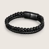 The Forge Duo - Leather Gemstone Bracelet