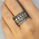 Aurora Calm – 11mm Sterling Silver Meditation Ring