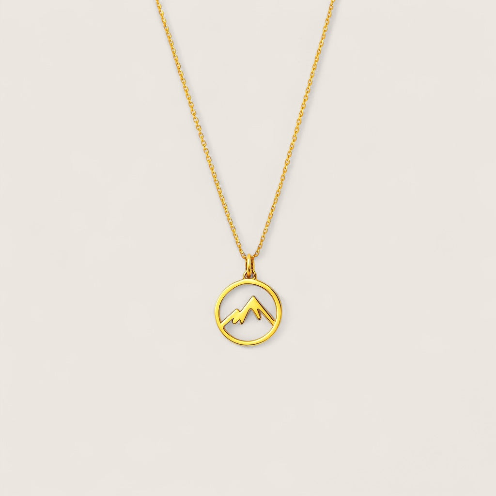 Summit Circle – Mountain Silhouette Necklace