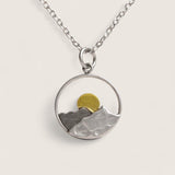 Golden Summit – Sterling Silver Mountain Necklace