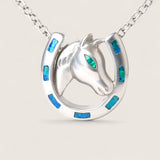 Opal Horse & Horseshoe Necklace