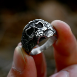 Oxidized Statement Skull Ring