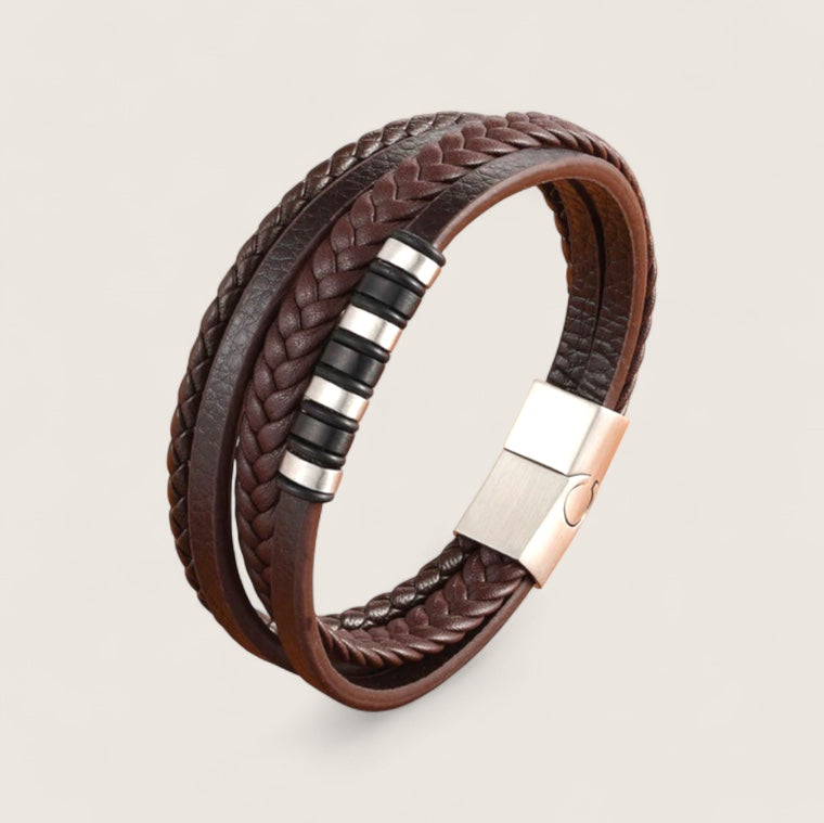 The IronPattern – Leather & Steel Bracelet