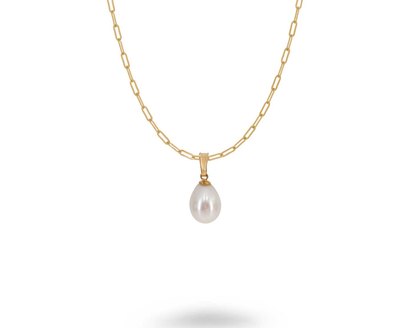 14K Gold Filled Pear Shaped Gemstone Necklace