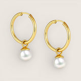 The Golden Tide Pearl Hoops