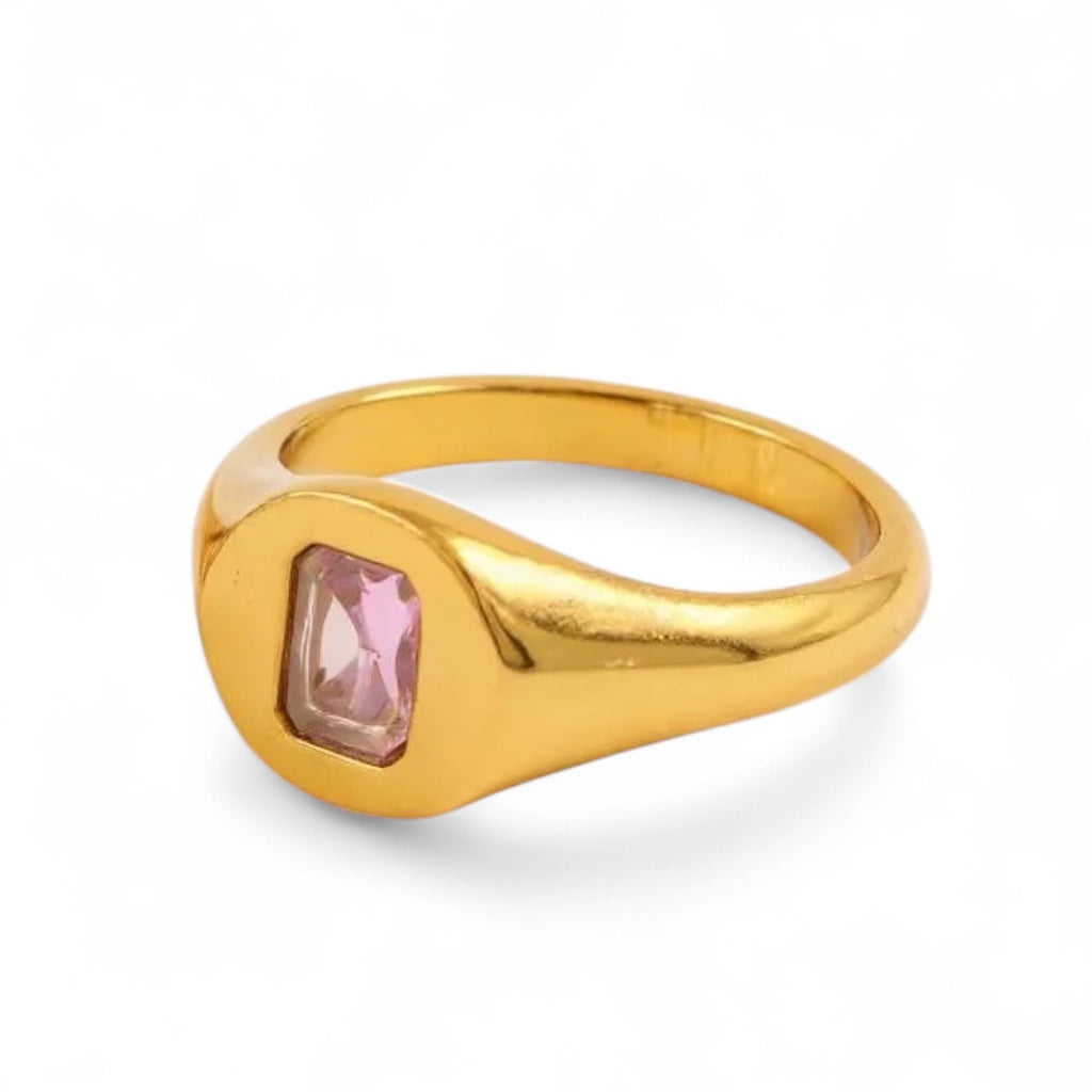 Royal Soleil - Color CZ Signet Ring