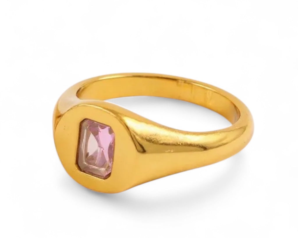 Royal Soleil - Color CZ Signet Ring