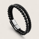 The Forge Duo - Leather Gemstone Bracelet