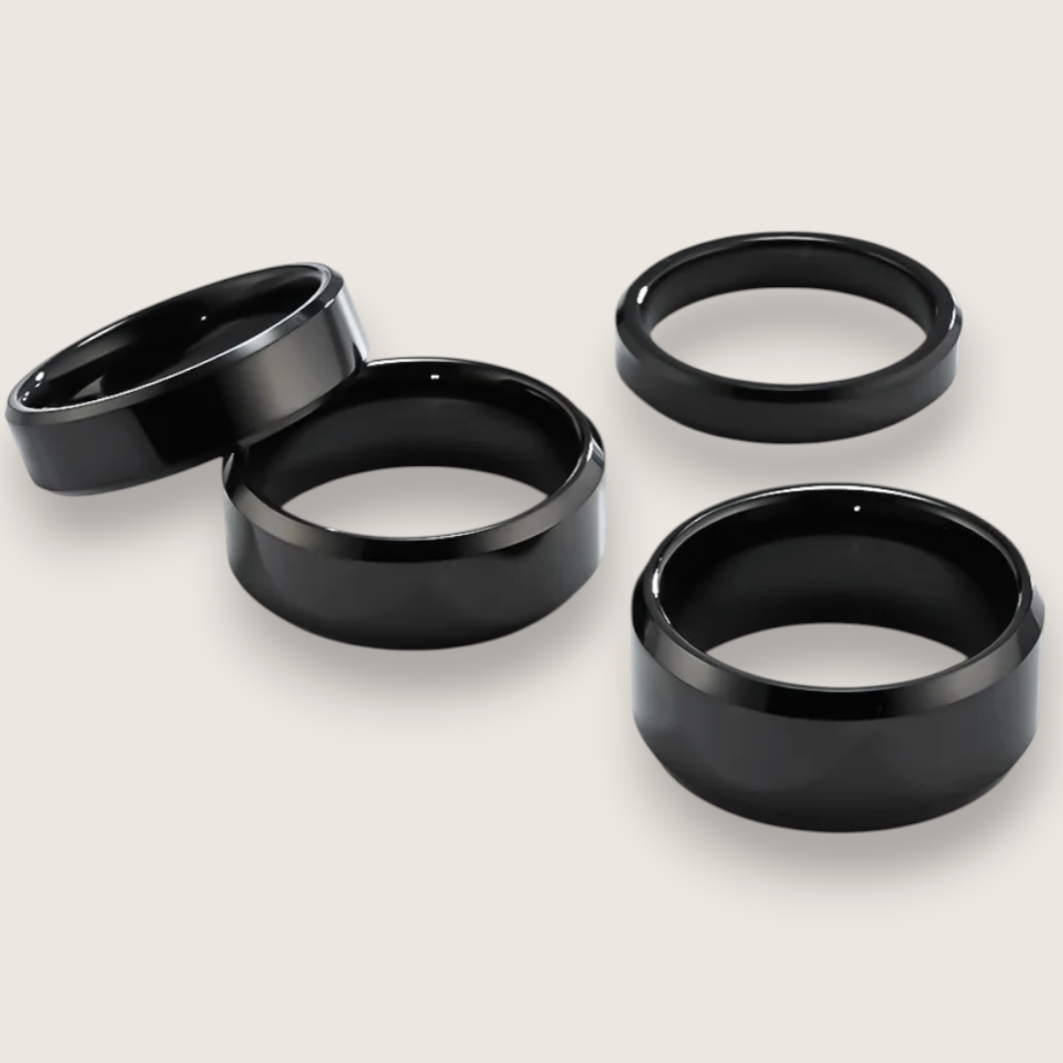 The Radiant Bevel – Polished Flat Tungsten Ring