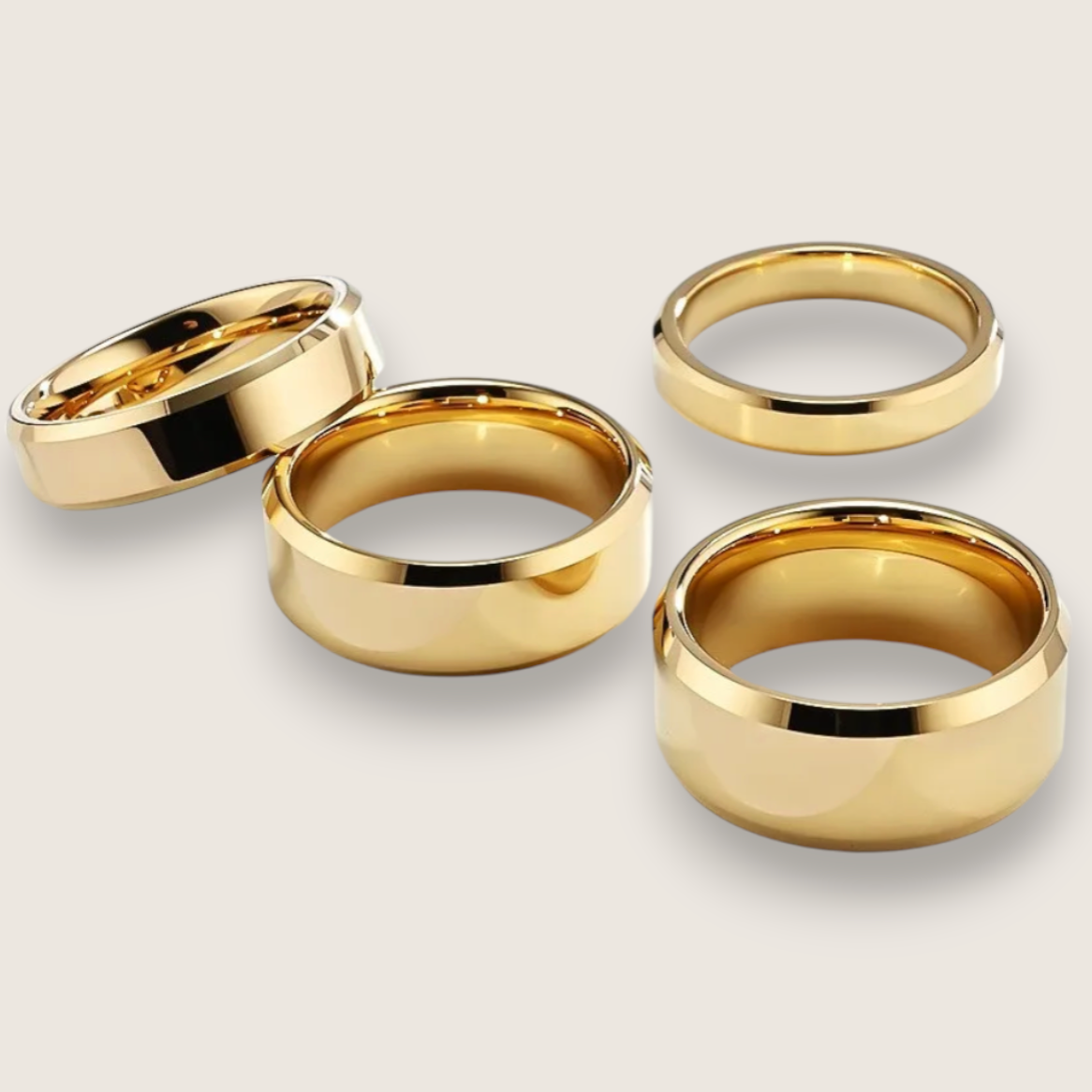The Radiant Bevel – Polished Flat Tungsten Ring