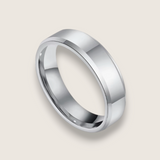 The Radiant Bevel – Polished Flat Tungsten Ring