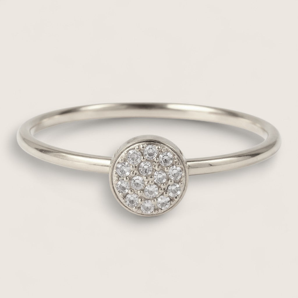 Radiance – Steel CZ Ring