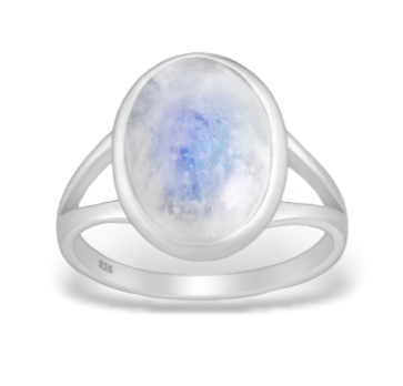 Silver Moonstone Ring