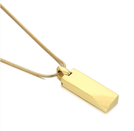 Steel Smooth Rectangle DogTag Necklace