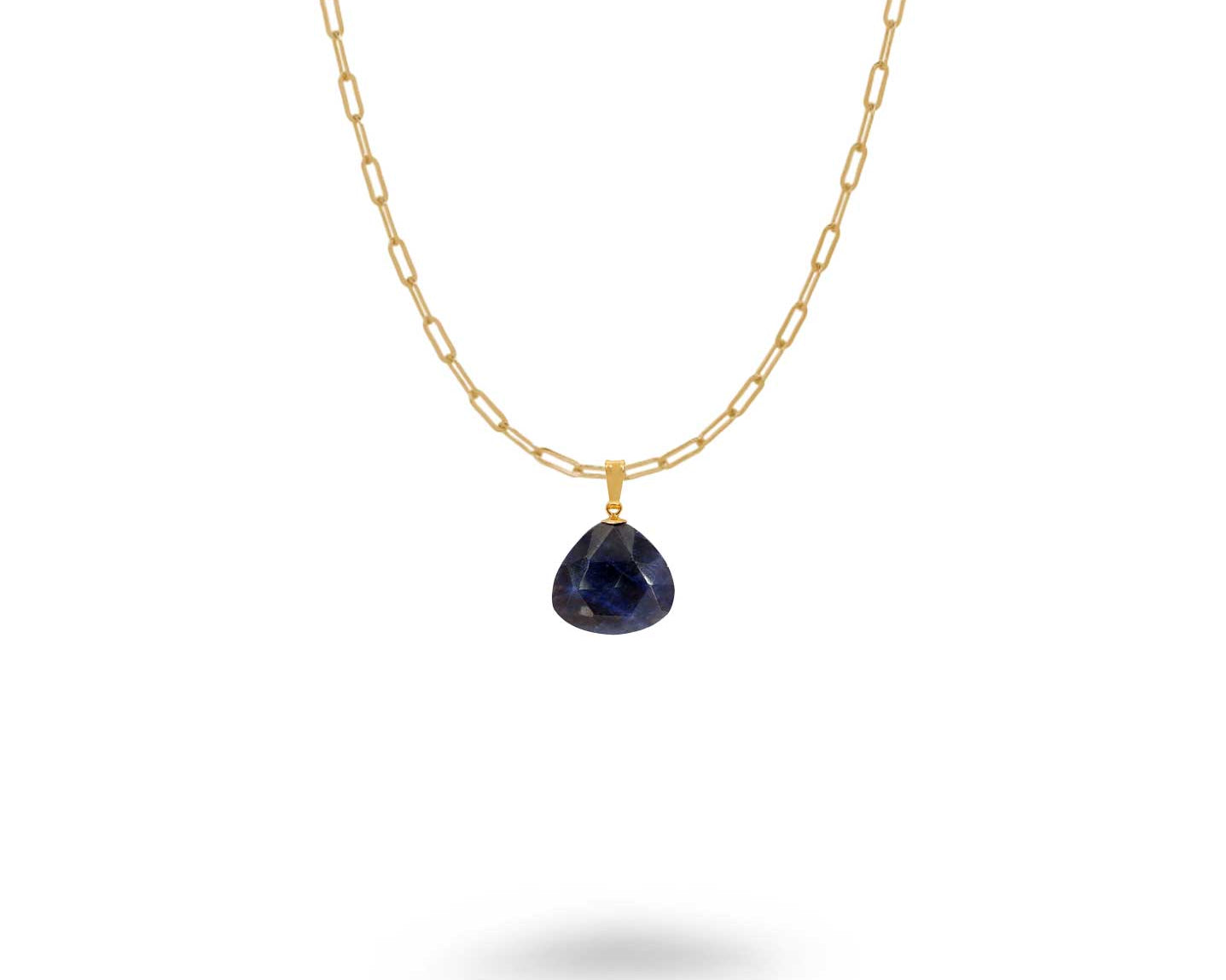 14K Gold Filled Pear Shaped Gemstone Necklace