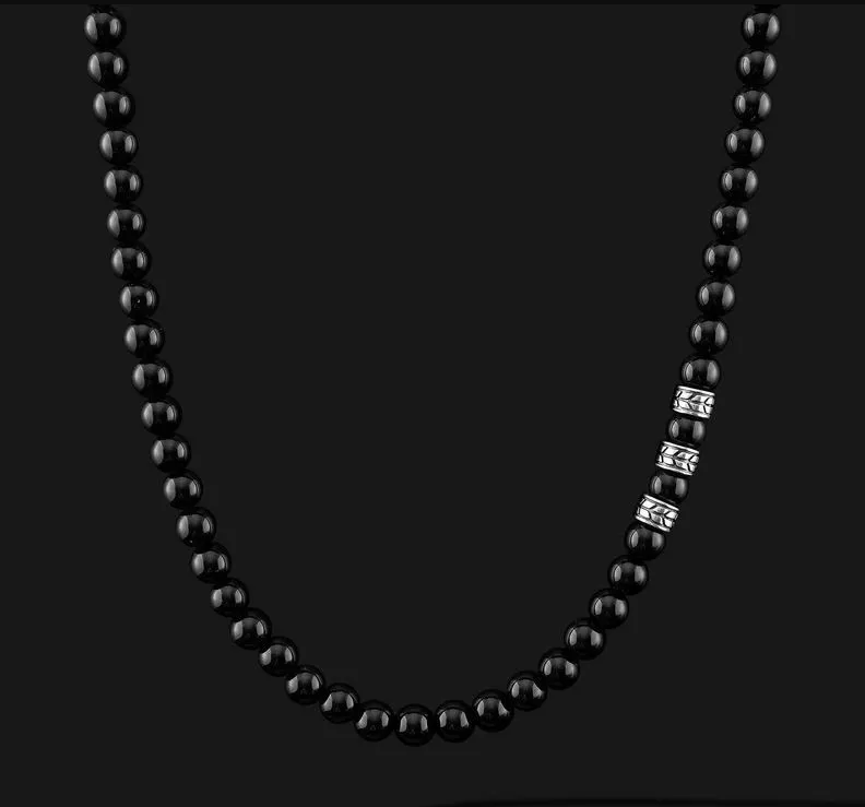 Semi-Precious Beaded Mens Necklace