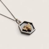 Hexagon Bee Necklace