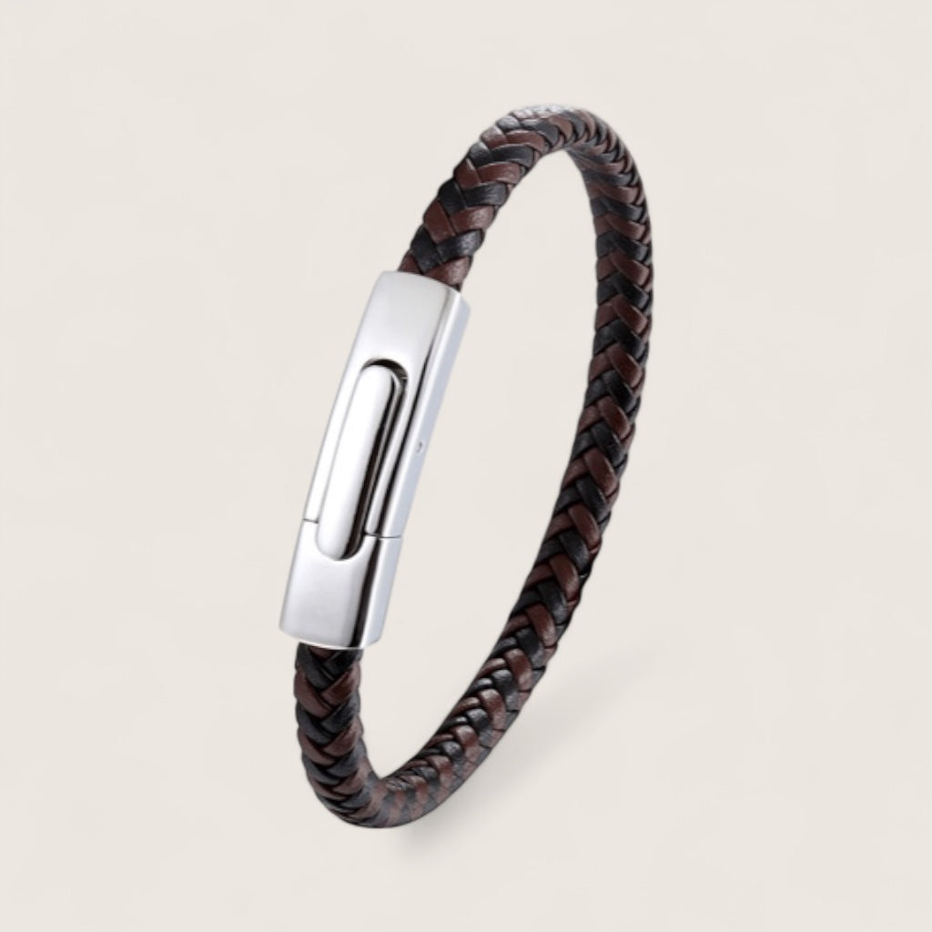 The Sleekline – Premium Leather & Steel Bracelet