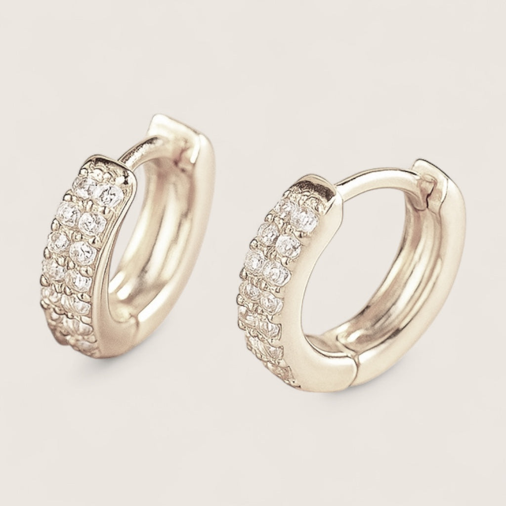 The Luxe Loop – 11mm Double Row CZ Huggie