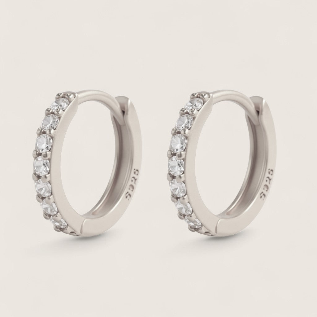 CZ Front Huggie Earrings