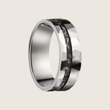 Tungsten & Crushed Meteorite Inlay