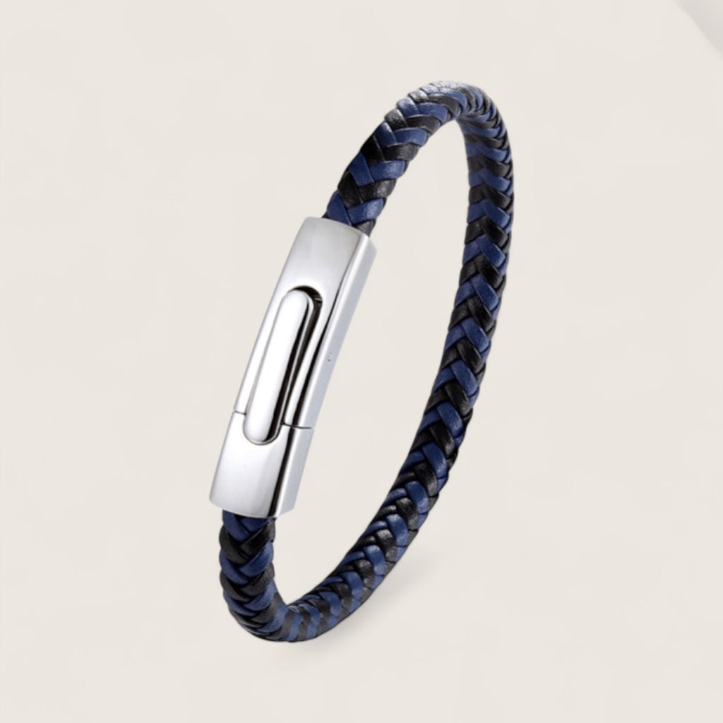 The Sleekline – Premium Leather & Steel Bracelet