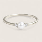 The Aurelia – Pearl & CZ Accent Ring