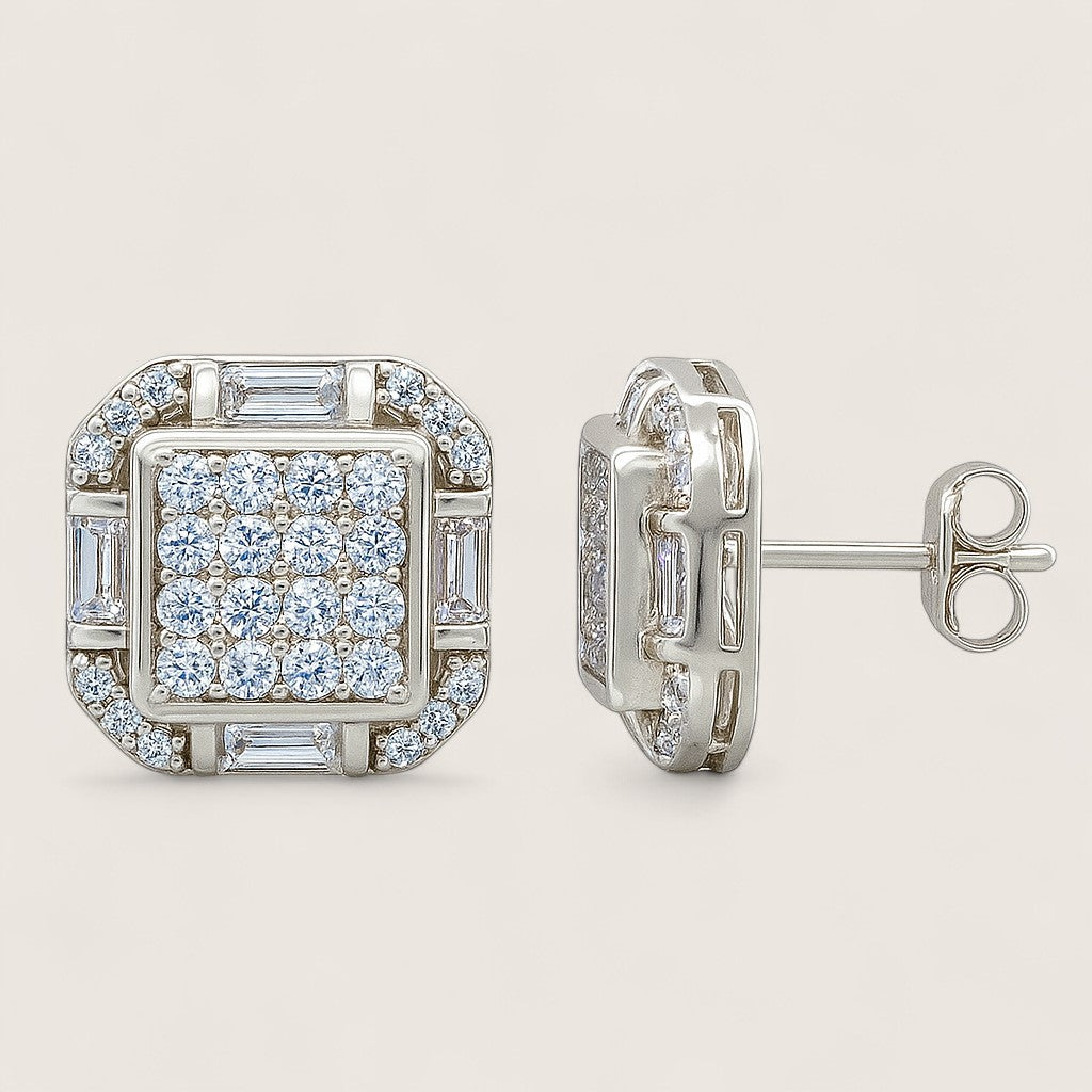 The Regent – Square CZ Stud Earrings