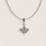 True North – CZ Maple Leaf Necklace