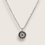 CZ Small Round Evil Eye Necklace