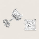 Glacial Ice CZ Studs – Square Earrings