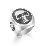 Oval Skull Signet Ring