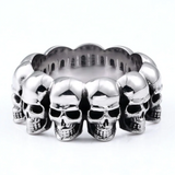 Steel Skull Eternity Ring