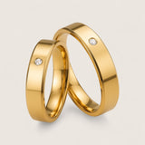 The Solis Solitaire –  Flat Stainless Steel Ring