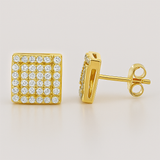 The Vertex –  Square CZ Stud Earrings