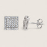 The Vertex –  Square CZ Stud Earrings