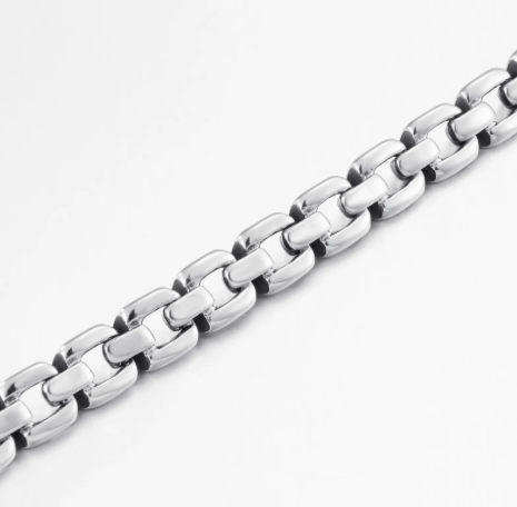 Steel Square Link 10mm Bracelet